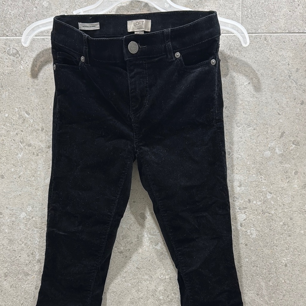 LOFT Black Jeans Slim Fit Corduroy 24P